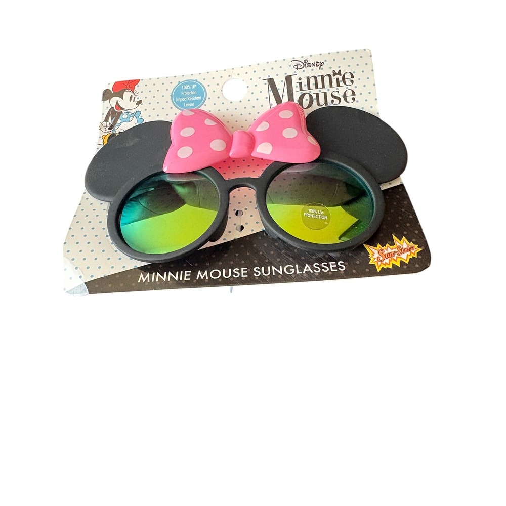 New Disney Minnie Mouse Kids Sunglasses Pink Polka Dot Bow 100% UV‎ Protection
